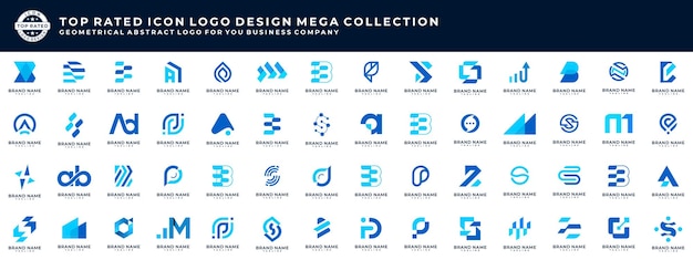 Diseño de logotipo de icono de monograma de lujo mega colección logotipo abstracto geométrico para su empresa comercial