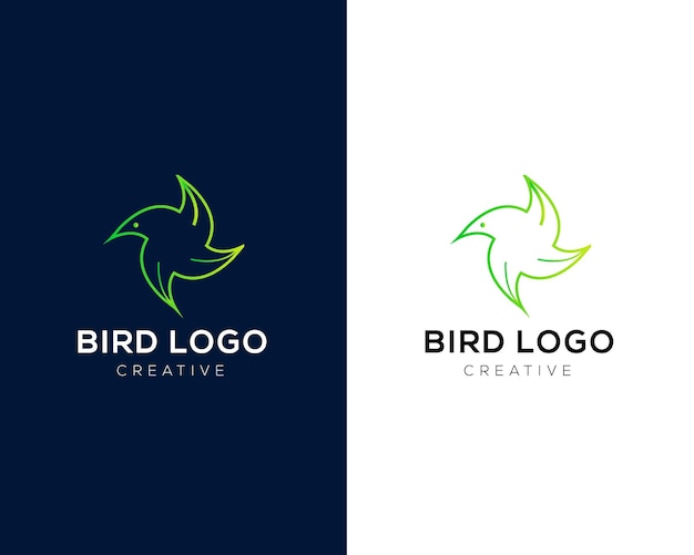 Diseño de logotipo de icono de negocio mínimo de pájaro