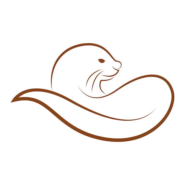 Diseño de logotipo de icono de nutria