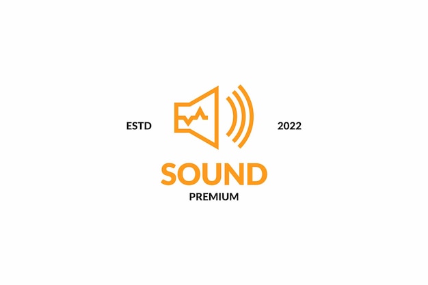 Diseño de logotipo de icono de onda de sonido plana