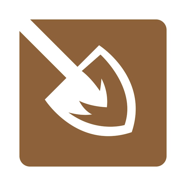 Diseño del logotipo del icono de la pala
