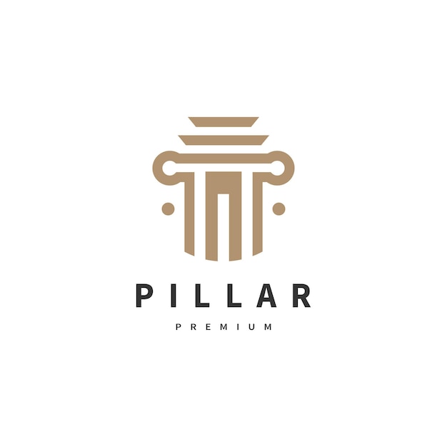 diseño del logotipo del icono del pilar de la ley