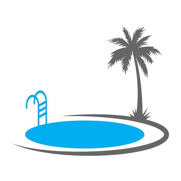 Diseño de logotipo de icono de piscinas