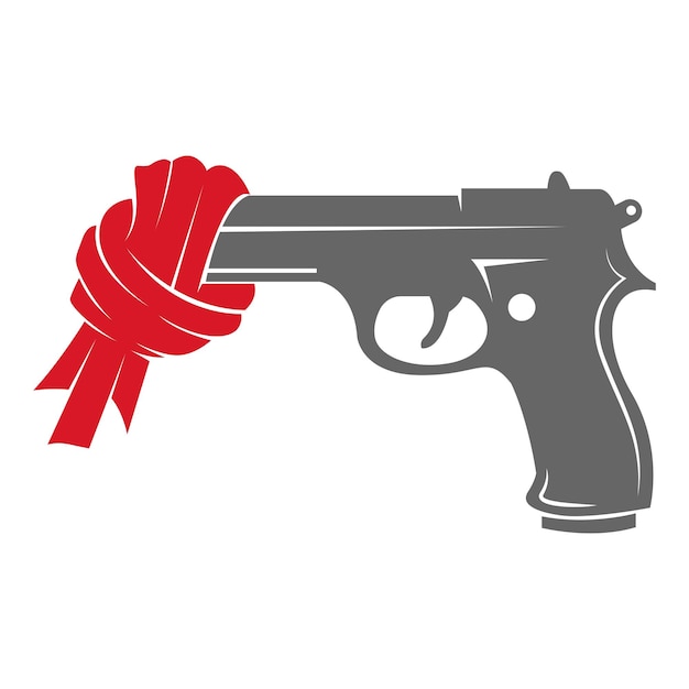 Diseño de logotipo de icono de pistola de armas de fuego