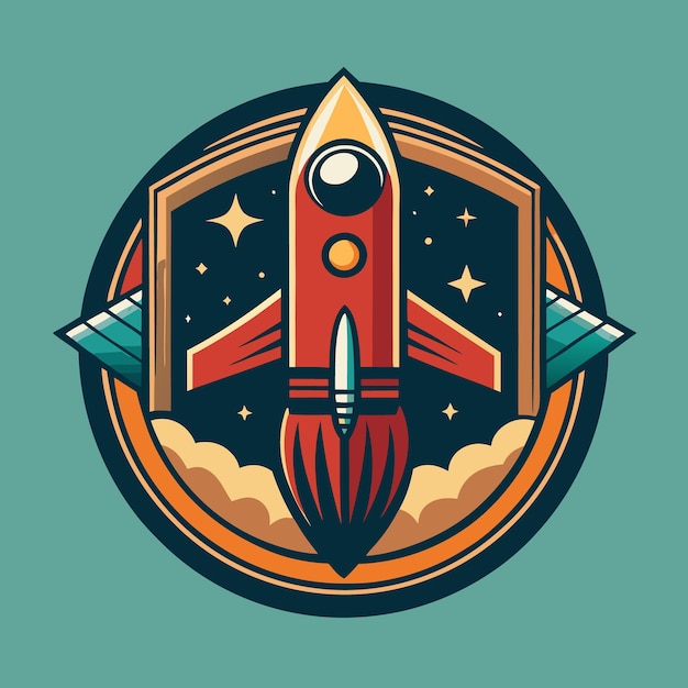 Diseño del logotipo del icono de Rocket Space