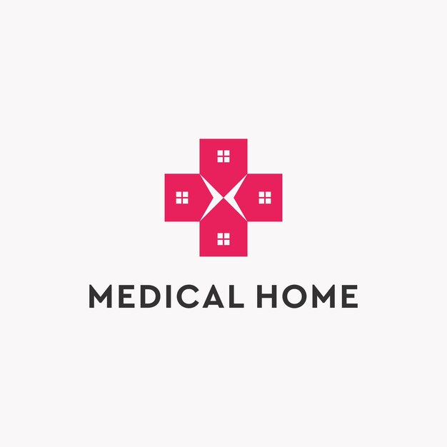Diseño de logotipo de icono de salud en el hogar