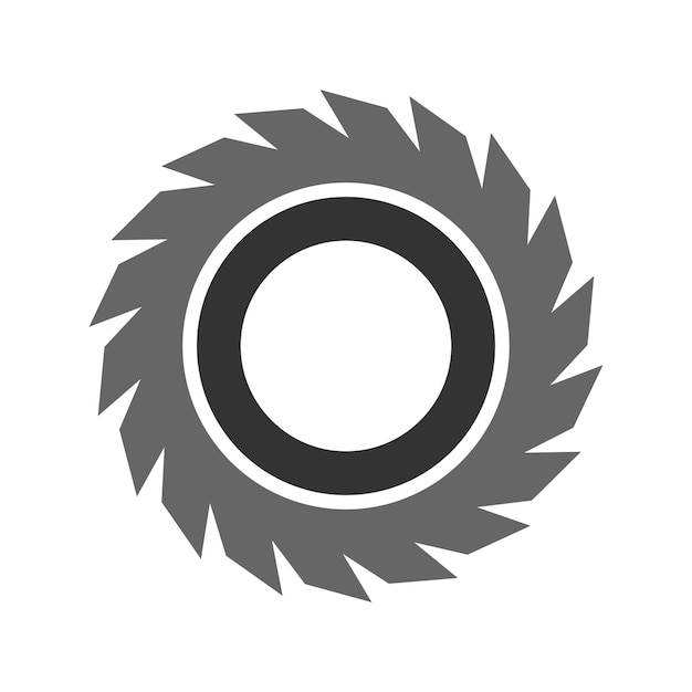 Diseño del logotipo del icono de la sierra
