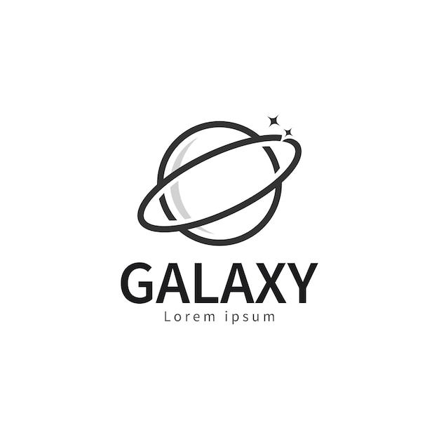 diseño del logotipo y el icono del símbolo del planeta galáctico