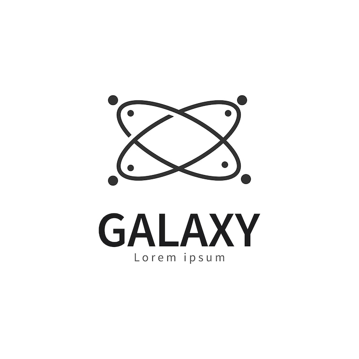 Vector diseño del logotipo y el icono del símbolo del planeta galáctico