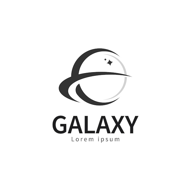 diseño del logotipo y el icono del símbolo del planeta galáctico