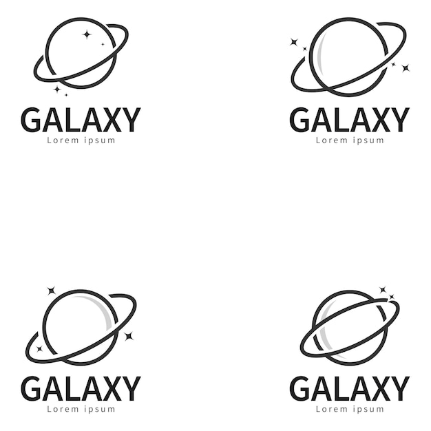 diseño del logotipo y el icono del símbolo del planeta galáctico