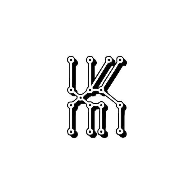 El diseño del logotipo del icono del símbolo vectorial del arte de la línea alfabética