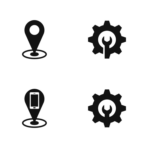 Diseño de logotipo de icono de teléfono inteligente e ilustración vectorial