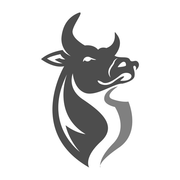Diseño de logotipo de icono de toro