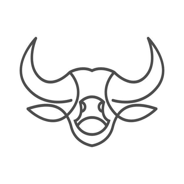 Diseño del logotipo del icono de la vaca