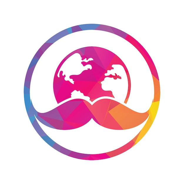 Vector diseño de logotipo de icono de vector de bigote y globo plantilla de diseño de logotipo de vector de día mundial del hombre