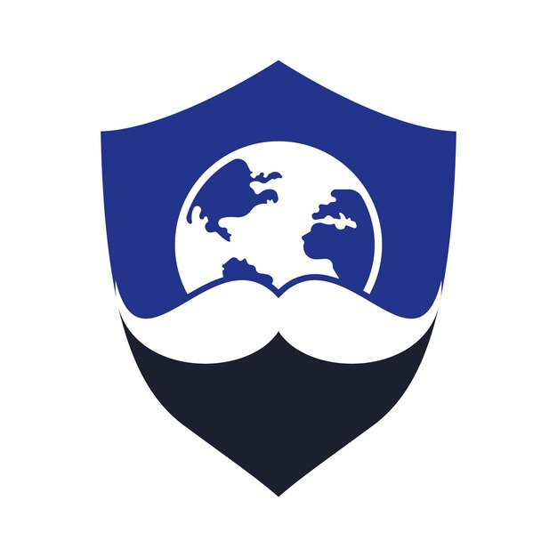 Diseño de logotipo de icono de vector de bigote y globo Plantilla de diseño de logotipo de vector de día mundial del hombre