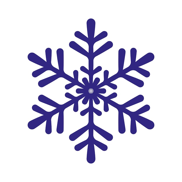 Diseño de logotipo de icono de Vector de copo de nieve aislado azul