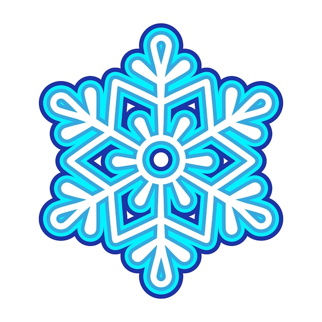 Diseño de logotipo de icono de Vector de copo de nieve aislado azul