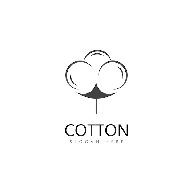 Diseño de logotipo de icono de vector de flor de algodón