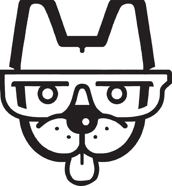 Diseño de logotipo de icono de vector de perro de caja de corteza