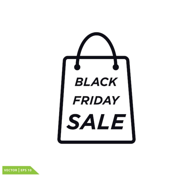El diseño del logotipo del icono vectorial de la etiqueta de precio del viernes negro
