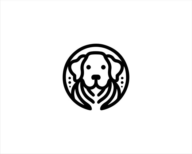 Diseño del logotipo del icono vectorial del perro