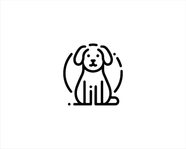 Diseño del logotipo del icono vectorial del perro