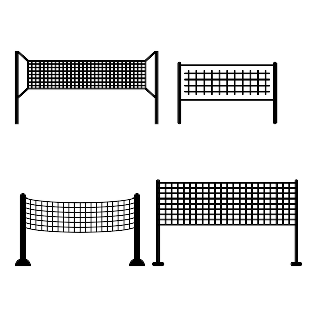 Diseño del logotipo del icono vectorial de voleibol