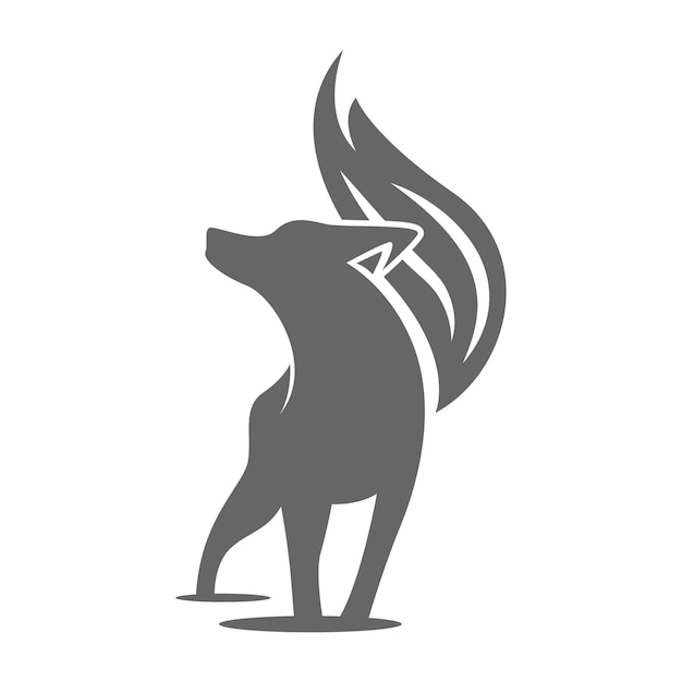 Diseño de logotipo de icono de zorro
