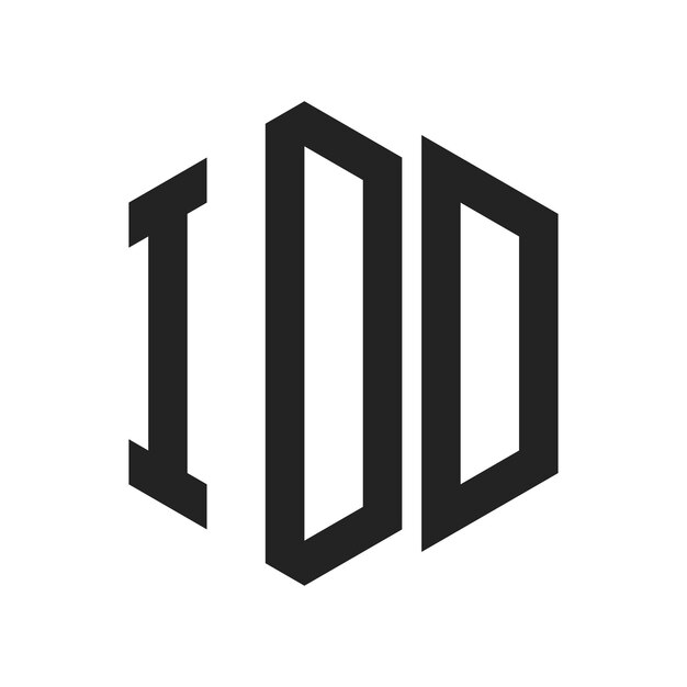 Diseño del logotipo de IDD Letra inicial Logotipo del monograma de IDD con forma de hexágono