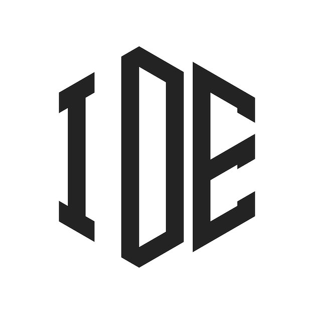 Diseño del logotipo IDE Letra inicial IDE Monograma Logotipo con forma de hexágono