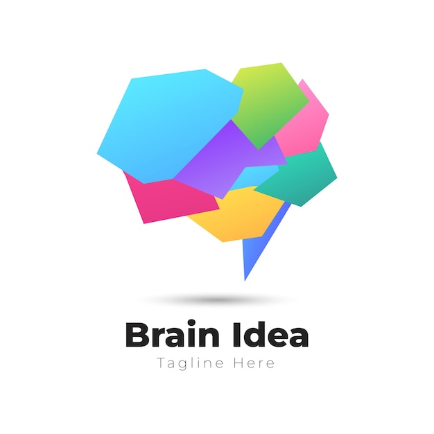 Diseño del logotipo de la idea del cerebro