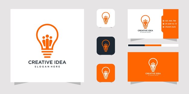 Vector diseño de logotipo de idea creativa y tarjeta de visita.