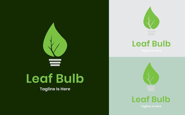 diseño de logotipo de la idea ecológica del bulbo de hoja