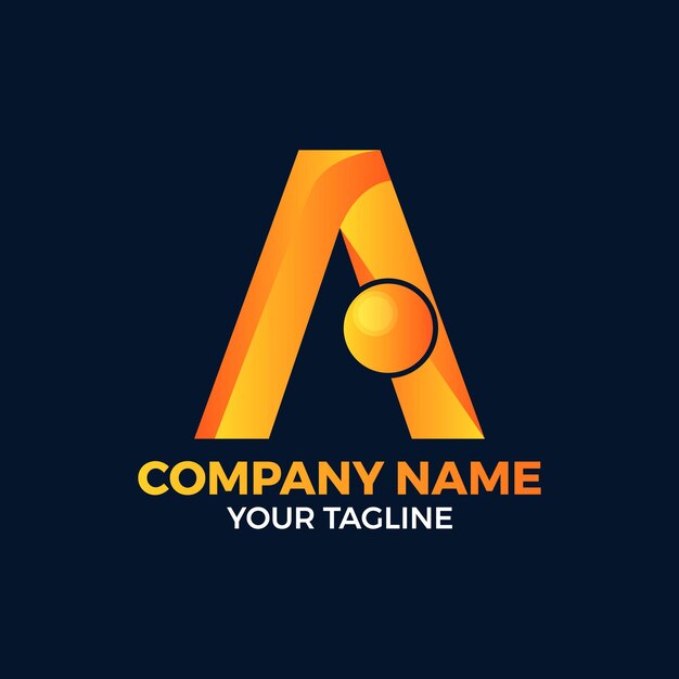 Diseño de logotipo de identidad corporativa de negocio abstracto de logotipo de letra A colorido.