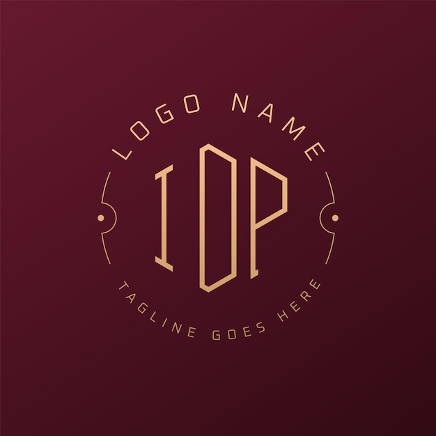 Diseño de logotipo de IDP de lujo Letra elegante IDP Monograma Logotipo minimalista Poligono IDP Template de diseño de logotipo
