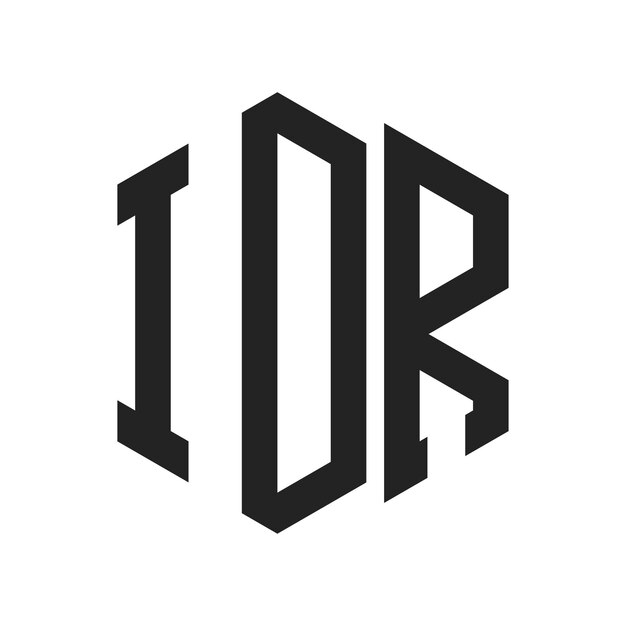 Diseño del logotipo IDR Letra inicial IDR Monograma Logotipo con forma de hexágono