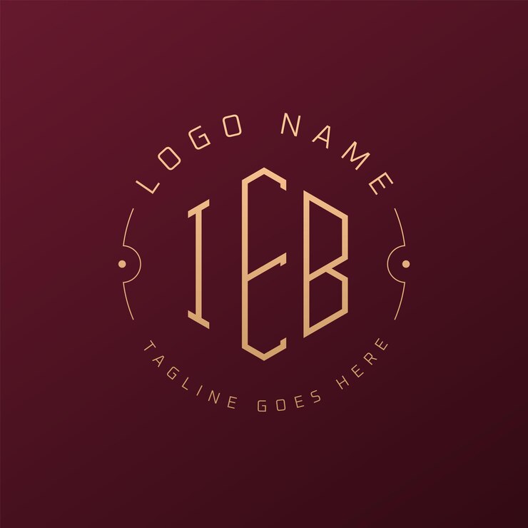 Vector diseño de logotipo de ieb de lujo letra elegante ieb monograma logotipo minimalista poligono ieb modelo de diseño de logotipo