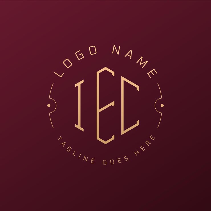 Vector diseño de logotipo iec de lujo letra elegante logotipo monograma iec minimalista poligono estampa de diseño de logotipo iso
