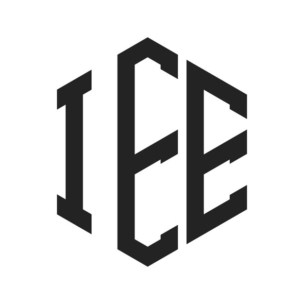 Diseño del logotipo IEE Letra inicial Logotipo del monograma IEE con forma de hexágono