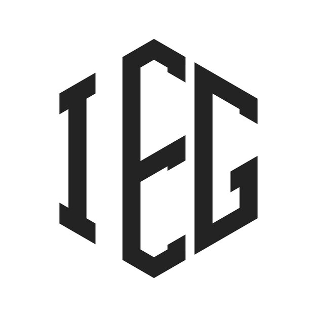 Diseño del logotipo de IEG Letra inicial Logotipo del monograma de IEG con forma de hexágono