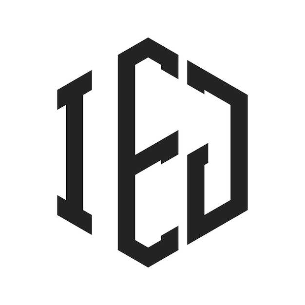 Diseño del logotipo de IEJ Letra inicial Logotipo del monograma de IEJ con forma de hexágono