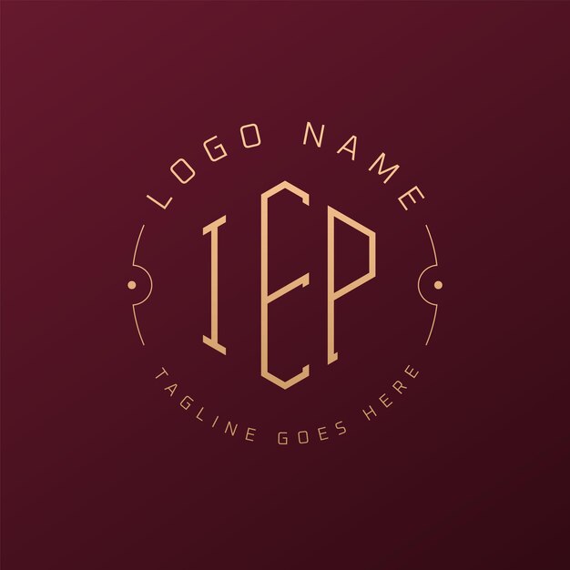 Diseño de logotipo de IEP de lujo Letra elegante IEP Monograma Logotipo minimalista Poligono IEP Templata de diseño de logotipo