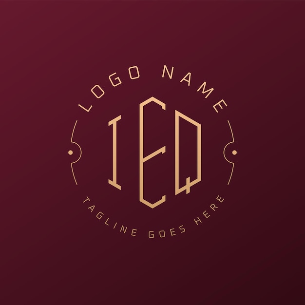 Diseño de logotipo de IEQ de lujo Letra elegante IEQ Monograma Logotipo minimalista Poligono plantilla de diseño de logotipo IEQ