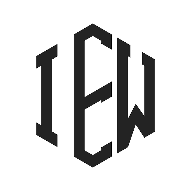 Diseño del logotipo IEW Letra inicial IEW Monograma Logotipo con forma de hexágono