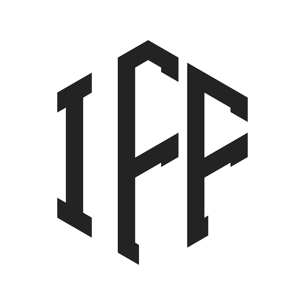 Diseño del logotipo IFF Letra inicial IFF Monograma Logotipo con forma de hexágono