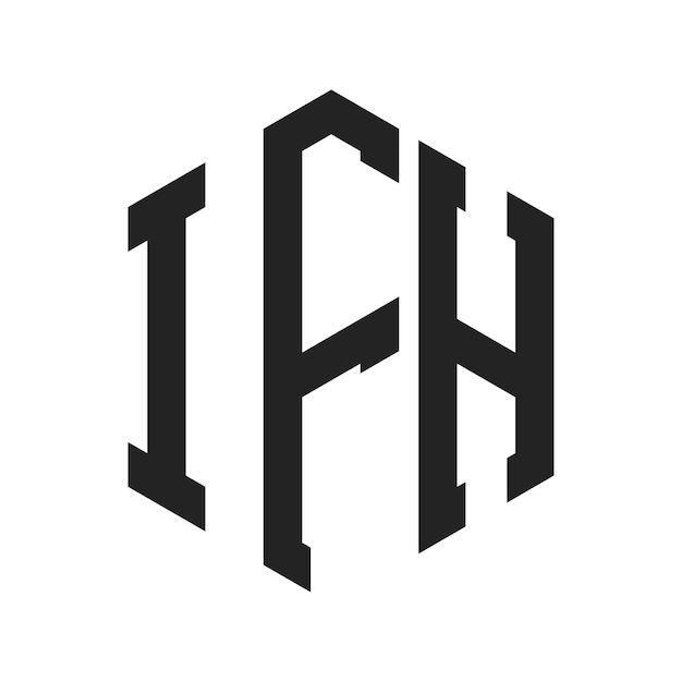 Diseño del logotipo IFH Letra inicial IFH Monograma Logotipo con forma de hexágono