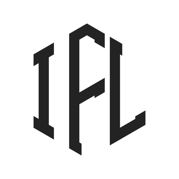 Diseño del logotipo IFL Letra inicial IFL Monograma Logotipo con forma de hexágono