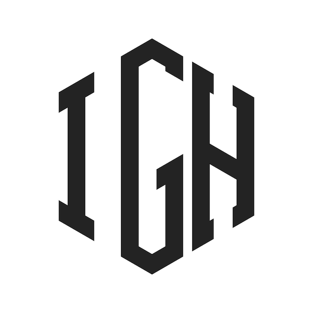 Diseño del logotipo IGH Letra inicial IGH Monograma Logotipo con forma de hexágono